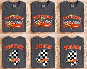Disney Cars Birthday Custom Shirt, Lightning McQueen Birthday Boy Tee, Pixar Pit Crew Shirt, Family Birthday Trip Shirt, WDW Birthday Tee