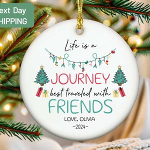 Friendship Ornament, Personalized Friendship Christmas Ornament, Gift for Best Friend, Christmas Gift Ornament