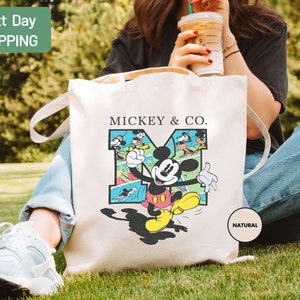 Retro Mickey Tote, Disney Tote Bag, Mickey Tote Bag, Disney Travel Tote, Mickey Mouse Canvas Bag, Disney Gift Bag