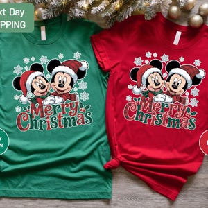 Mickey and Minnie Merry Christmas Shirt, Christmas Mickey And Minnie Tee, Christmas Couple Matching Shirt, Christmas Party Outfit