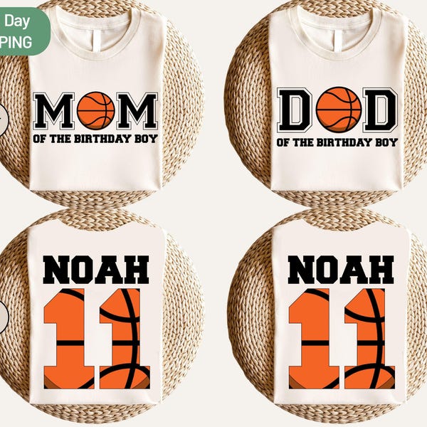 Custom Basketball Birthday Shirt, Matching Family Birthday Party Shirt, Personalized Birthday Boy Shirt, Basketball Theme Birthday Shirt