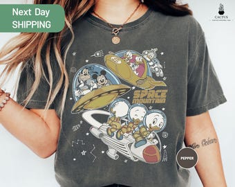Retro Disney Space Mountain Shirt, Comfort Colors Mickey And Friends Space Shirt, Vintage Disney Shirt, Disney Astronaut Shirt, Disney Trip