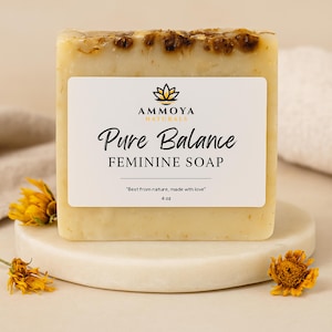 Jabón en barra de manzanilla y rosa para mujeres y hombres: pH suave y equilibrado
