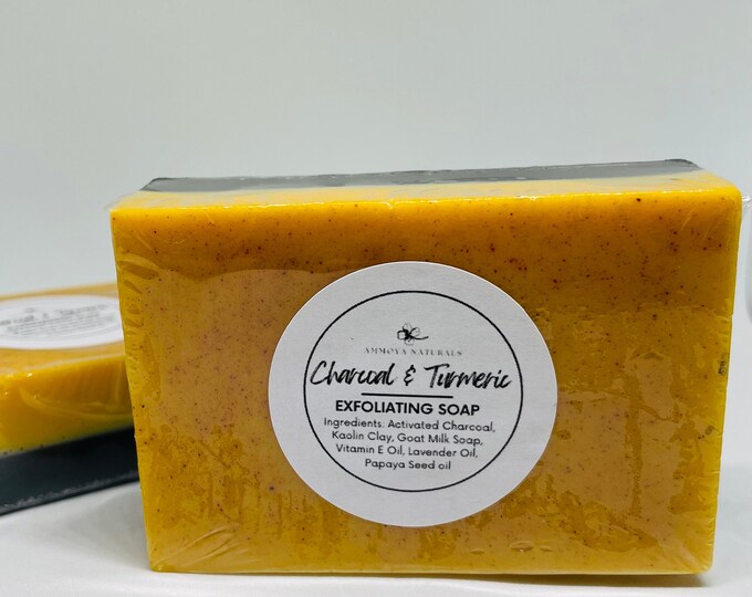 Activated Charcoal Turmeric Face and Body Soap, Turmeric Soap, Charcoal