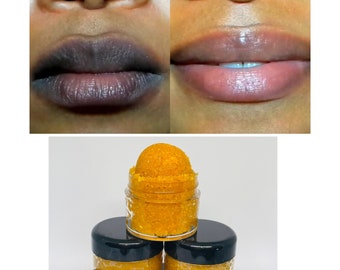 Turmeric Lemon Honey Sugar Lip Scrub, Exfoliating Lip Scrub, Sugar Lip Scrub, Turmeric Lemon Lip Scrub