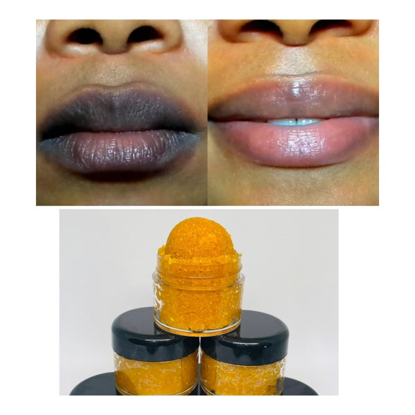 Turmeric Lemon Honey Sugar Lip Scrub, Exfoliating Lip Scrub, Sugar Lip Scrub, Turmeric Lemon Lip Scrub