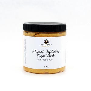 Whipped Soap- Turmeric Sugar Face and Body Scrub, Dark Scrub, Acne, Foaming Sugar Scrub, Exfoliating Scrub