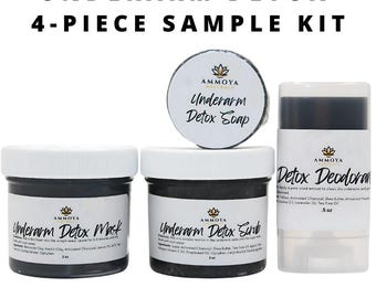Underarm Detox 4-Piece Sample Kit: Natural Deodorant, Mask, Scrub & Soap
