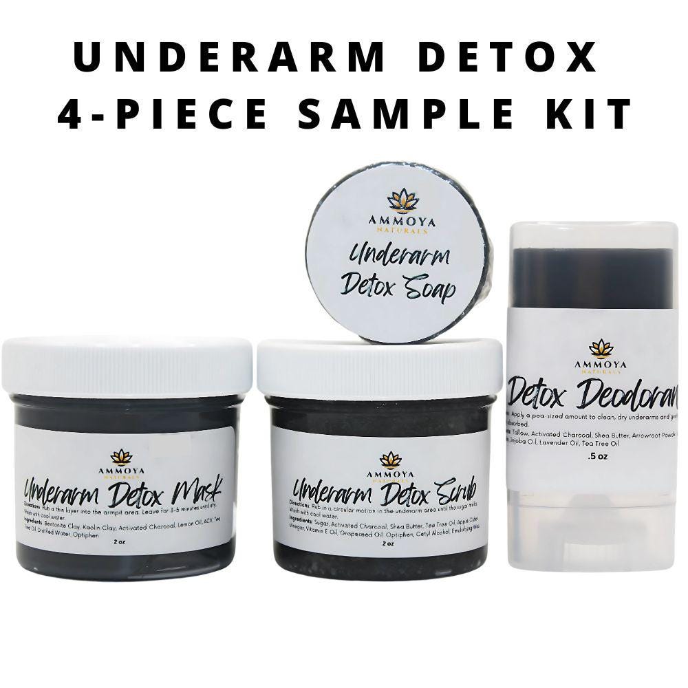 Underarm Detox 4-Piece Sample Kit: Natural Deodorant, Mask, Scrub & Soap