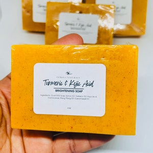 Kojic Turmeric Face Soap, Kojic Soap, Face Cleansing Soap, Turmeric Face and Body Soap, Kojic Face and Body Soap imagem 1