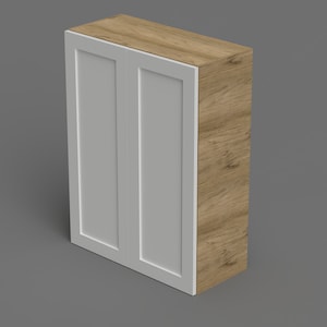 Fusion 360  Wall parametric cabinet with doors and fixed shelves, STEP, Autodesk Inventor 2021, SAT, Sketchup