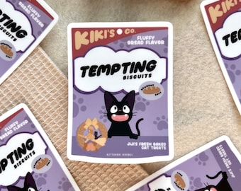 Studio Ghibli Inspired Jiji’s Tempting Treats Vinyl Sticker, Waterproof Hydroflask, Laptop Decal