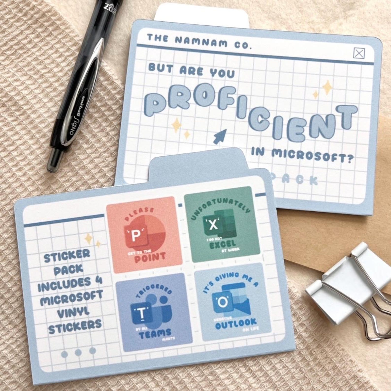 Proficient in Microsoft Sticker Set - Outlook, Teams, Excel, Powerpoint ...