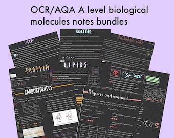 OCR/AQA a level biology notes biological molecules