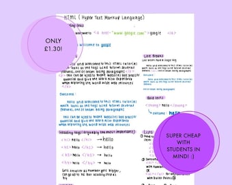 HTML FUNDAMENTALS SHEET