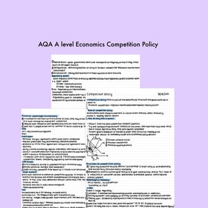 AQA a level economics competition policy notes