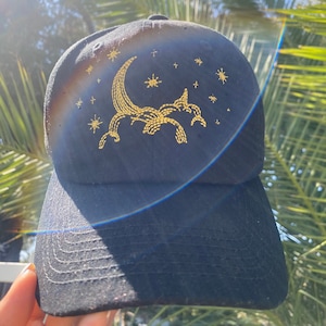 Starry Night Sky Embroidery Dad Hat Various Colors | Star Designs | Galaxy Designs | Original Designs