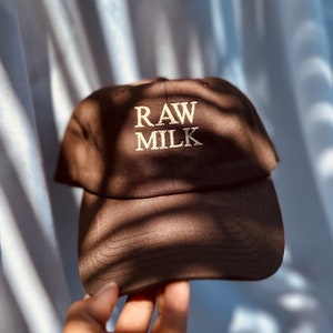 Raw Milk Embroidered Dad Hat Various Colors | Milk Dad Hat | Raw Milk Design | Raw Milk Dad Hat