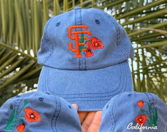 Gorra bordada de amapola de California: San Francisco Giants SF