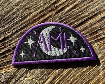 Personalized Moon Stars Name Embroidery Iron On Patch | Name Patch Iron On | Kids Name Embroidery Patches | Personalized Name Patches