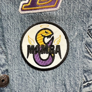 Kobe Mamba 8 Team Embroidery Iron On Patch |  Los Angeles Patches | LA  Embroidery Patches | Mamba Mentality