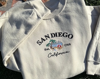 San Diego California Classic Embroidery Sweatshirt | San Diego Crewneck | San Diego Hoodie