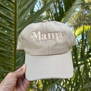 Personalized Mama Established Dad Hat Personalized Gifts For Mom Custom hats for Moms image 5