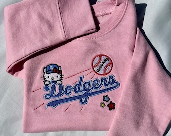 Kids Toddlers HK Dodgers Baseball Original Embroidered Crewneck | HK Dodgers Los Angeles Baseball Gear | LA Dodyers