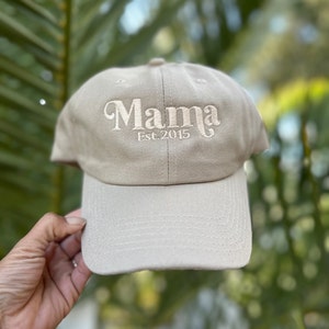 Personalized Mama Established Dad Hat Personalized Gifts For Mom Custom hats for Moms image 2