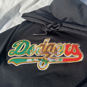 Embroidered Dodgers Mexico Flag Hoodie - Los Angeles Baseball Gear