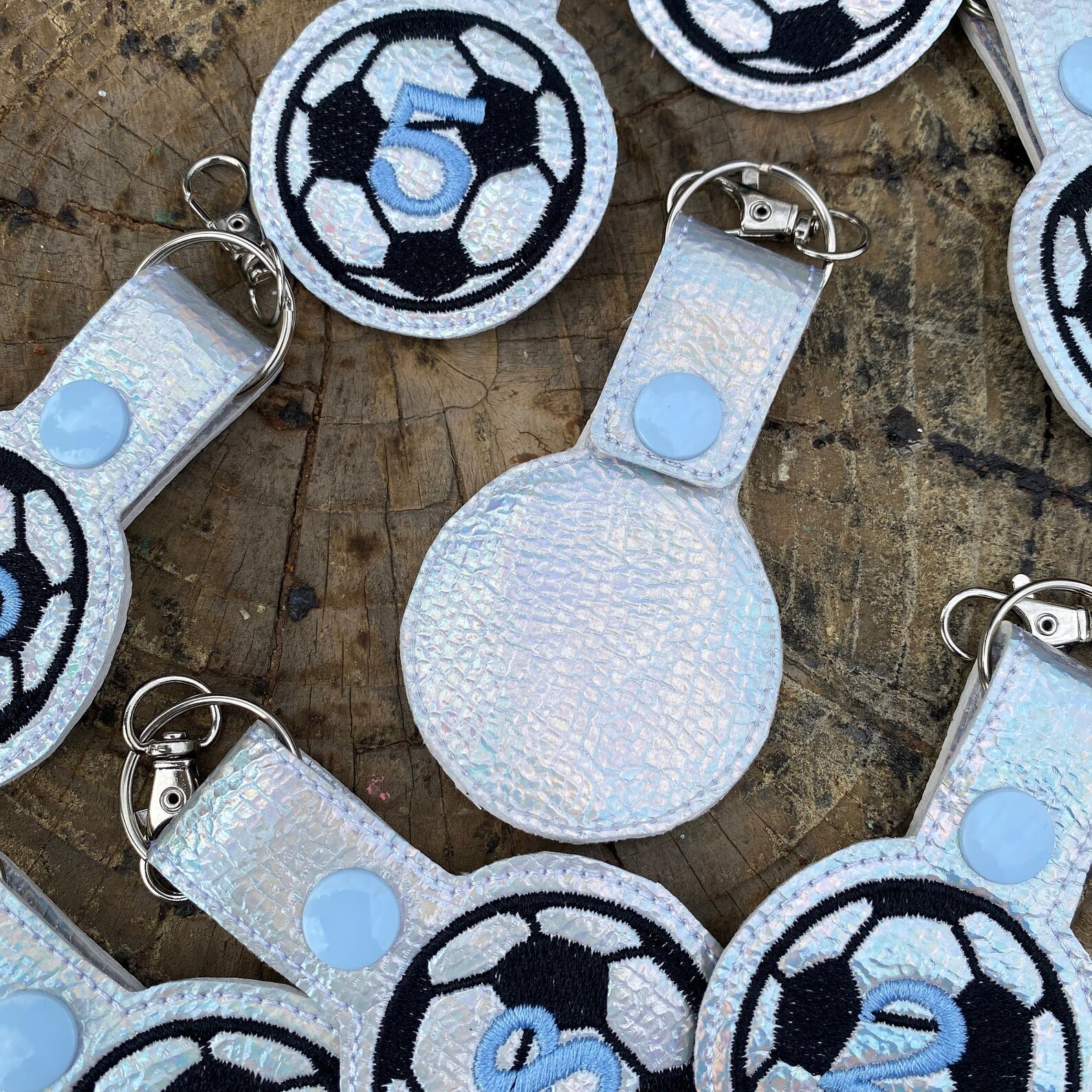Soccer Personalized Embroidered Keychain Soccer Ball Etsy