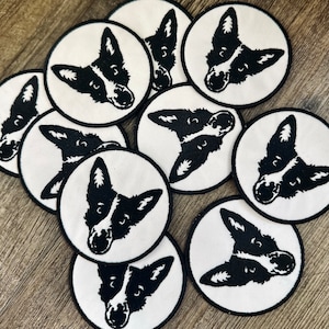 Parche bordado con silueta de mascota personalizado: Retrato de animal termoadhesivo