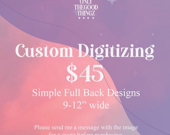 Custom Digitizing Simple Full Back Design