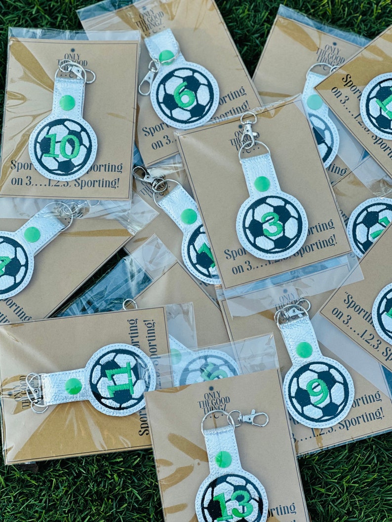 Soccer Personalized Embroidered Keychain Soccer Ball Etsy