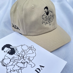 Line Art Portrait Embroidered with Roman Numerals Date on Dad Hat Couples Embroidery Dad Hat Couples Hat Gifts for Her Gifts for Him image 8