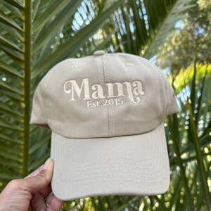 Personalized Mama Established Dad Hat Personalized Gifts For Mom Custom hats for Moms image 1