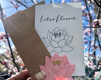Lotus Blume Stickerei Aufbügler