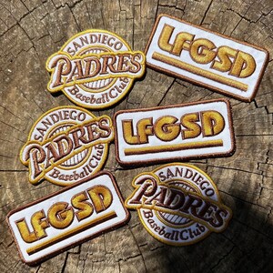 thumbnail image 2 of San Diego Padres Iron-On Patch – 4" Diameter, Brown/White – Baseball Jersey Ready 2 of 4