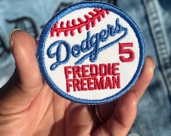 Freddie Freeman 5 Patches | Dodgers Baseball Team Iron On Embroidery Patches | Dodgers LA Embroidery Patches