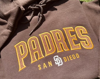 San Diego Padres Baseball Original Design bestickt Rundhalsausschnitt | Padres San Diego Padres Baseball Ausrüstung | San Diego Pullover