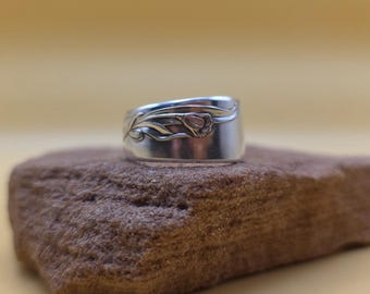 Size 9 1/2 Vintage Floral Spoon Ring