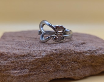 Size 9 Stainless Steel Heart Spoon Ring