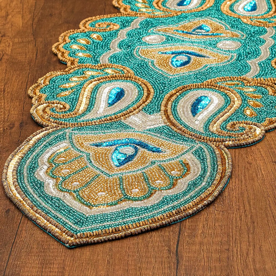 Beaded Table Runner Decorative Table Top Decor Dinner Wedding Etsy