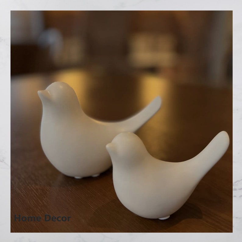 White Bird Ceramic Animal Figurines Home Decoration Furniture Etsy