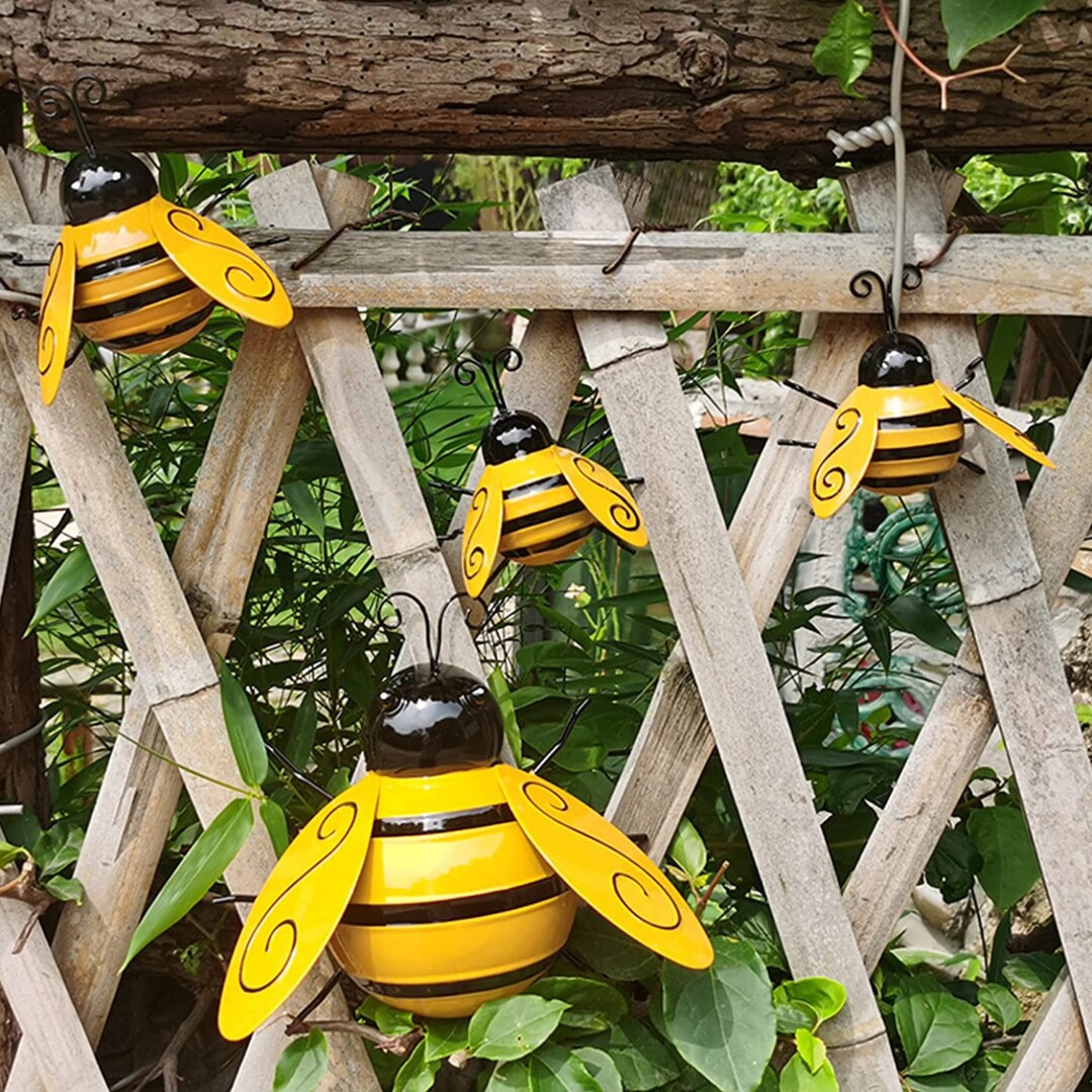 4 Pieces Metal Art Bumble Bee Wall Decor 3D Iron Bee Art - Etsy