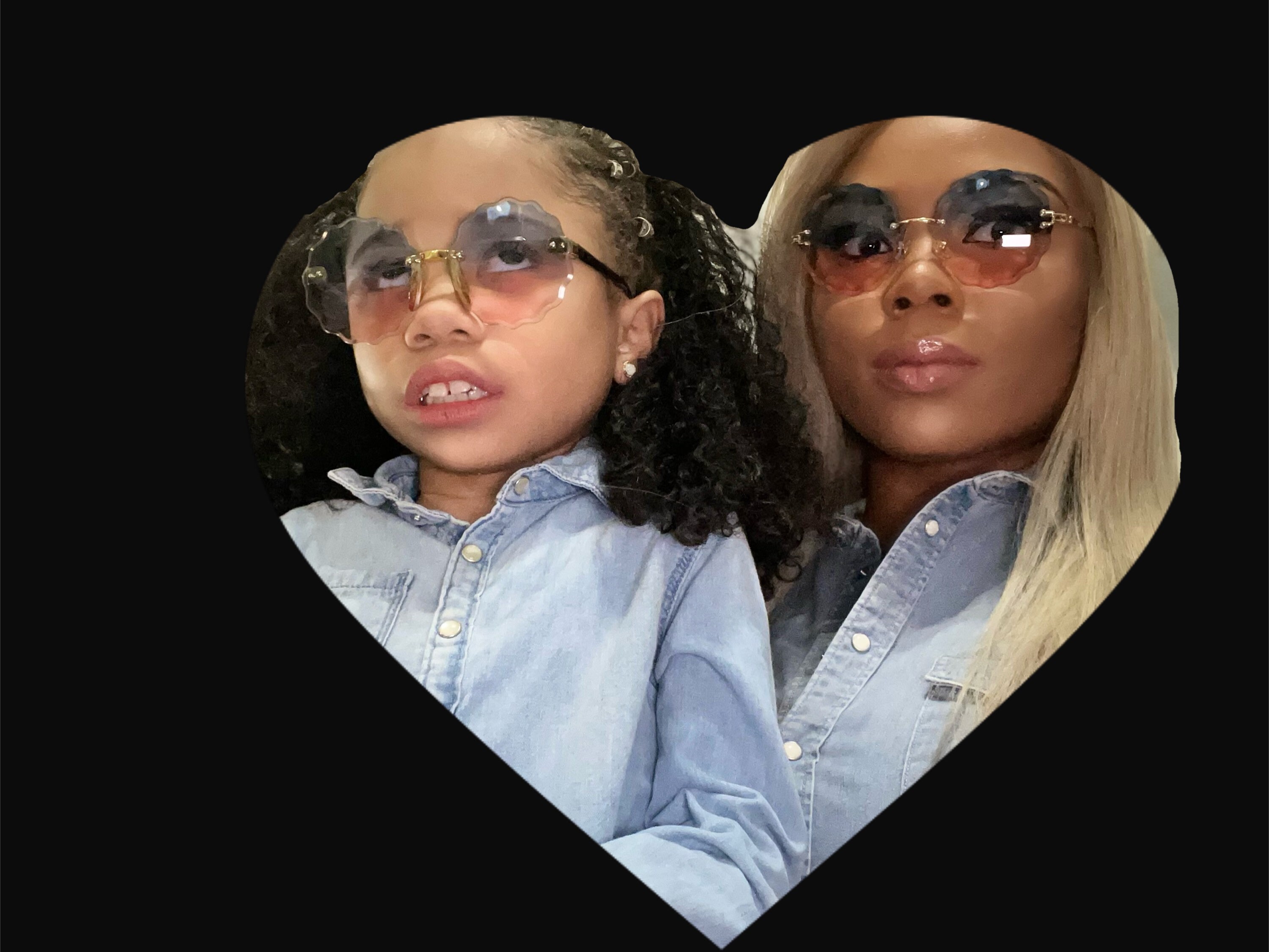 Mother and daughter Matching Style Sunglasses Heart Shaped Sunglasses for Women and Kids Girls 