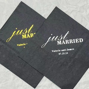 Personalized Wedding Napkins, Wedding Reception Napkins, Custom Gold Foil Napkins, Cocktail Napkins, Engagement Napkins, Anniversary napkins