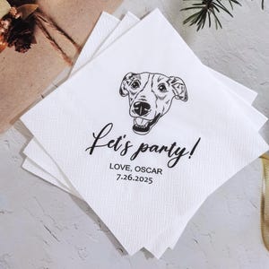 Tovaglioli personalizzati con ritratto di cane, regalo unico per gli amanti dei cani, tovaglioli da cocktail personalizzati per animali, tovaglioli per matrimonio con cane, tovaglioli personalizzati per matrimonio con animale