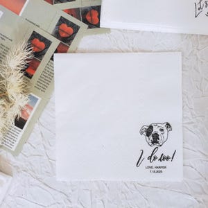 Tovaglioli da cocktail personalizzati per cani, tovaglioli personalizzati per matrimoni con gatti, tovaglioli personalizzati con ritratto di cane, tovaglioli per matrimoni con cani, regalo unico per gli amanti degli animali