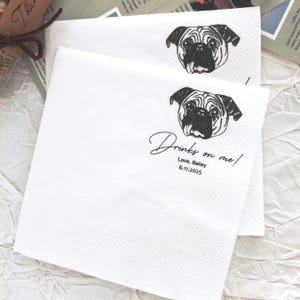 Tovaglioli da cocktail personalizzati per cani, tovaglioli personalizzati per matrimoni con gatti, tovaglioli personalizzati con ritratto di cane, tovaglioli per matrimoni con cani, regalo unico per gli amanti degli animali